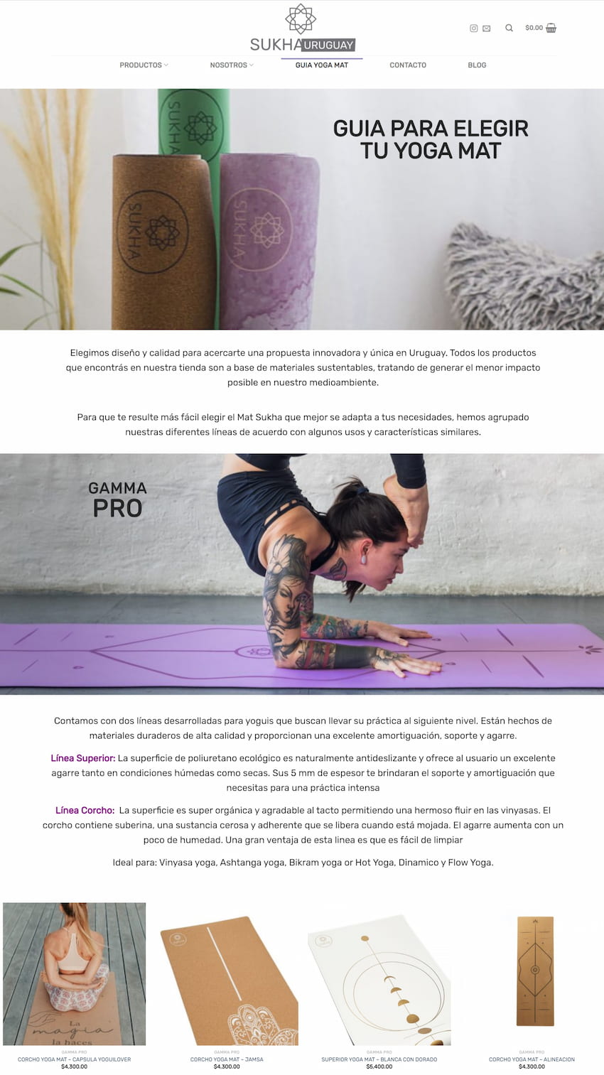 texto para ecommerce yoga mat